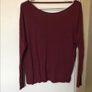 Maroon long sleeve open back